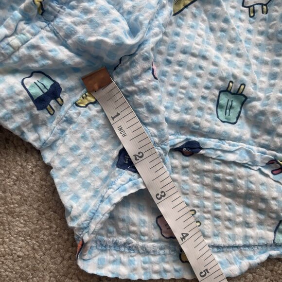 Life is Good Pajama Set Womens Medium Tee and Shorts Blue Seersucker Popsicles - Picture 11 of 12